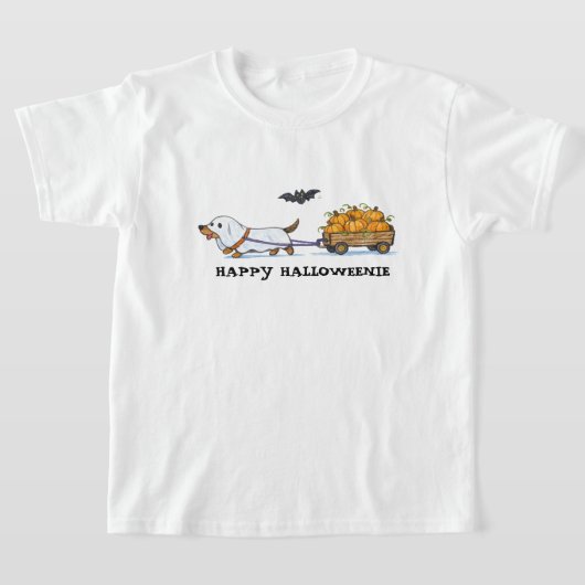 ハロウィンのダックスフンド Tシャツ (レイダウン)