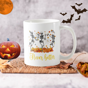 ハロウィンのダンスをするスケルトンがいつも通りなカボチャ コーヒーマグカップ