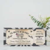 ハロウィンのチケットのカップルのシャワーのスカルの招待 招待状 (スタンド正面)