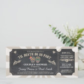 ハロウィンのチケットのカップルのシャワーの砂糖のスカル 招待状 (スタンド正面)