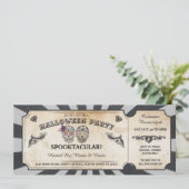 ハロウィンのチケットのスカルによっては不気味なスクロールイベントがパーティを楽しみます 招待状 (スタンド正面)