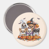 ハロウィンのチワワ犬 マグネット (正面/裏面)