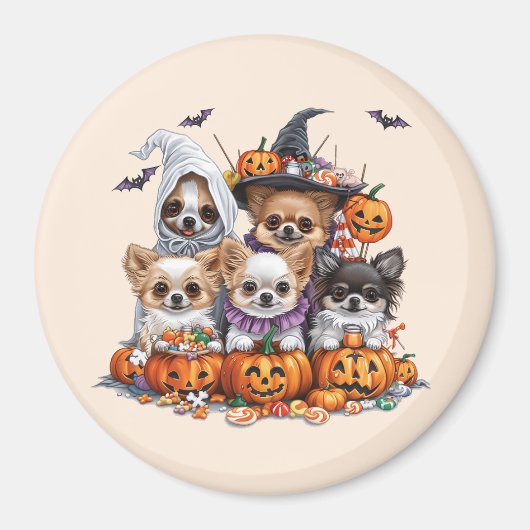 ハロウィンのチワワ犬 マグネット (正面)