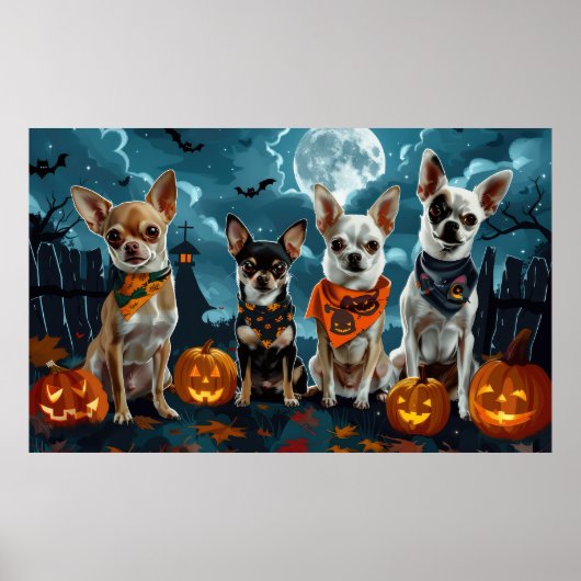 ハロウィンのチワワ スプーキー ポスター (正面)