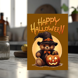 ハロウィンのテディベア カード
