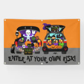 ハロウィンのトランクか御馳走は自己の責任において入ります 横断幕 (横)