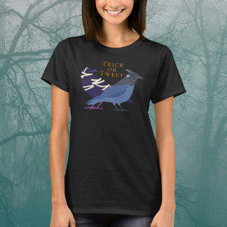 ハロウィンのトリックオアツイート バードウォッチング Tシャツ