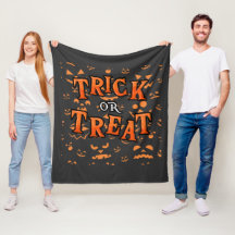 ハロウィンのトリックオアトリート フリースブランケット