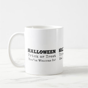 ハロウィンのトリック・オア・トリートの面白い引用 コーヒーマグカップ