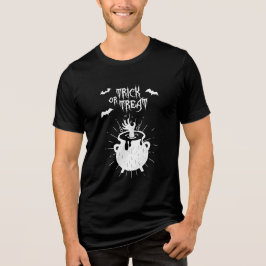 ハロウィンのトリック・オア・トリートの魔女の大鍋 トライブレンドTシャツ