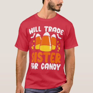 ハロウィンのトリック オア トリート用Tシャツ お菓子と妹を交換 Tシャツ