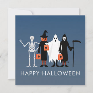 ハロウィンのトリック・オア・トリート ポストカード