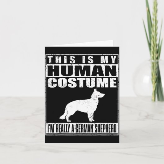 ハロウィンのドイツ牧羊犬コスプレ カード (正面)