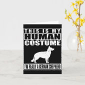 ハロウィンのドイツ牧羊犬コスプレ カード (黄色い花)