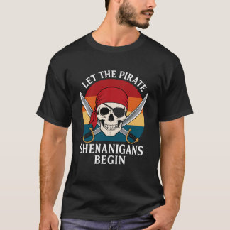 ハロウィンのドクロで海賊のいたずら始めよう Tシャツ