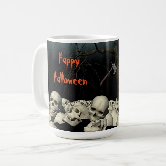 ハロウィンのドクロと名言 コーヒーマグカップ (正面左)