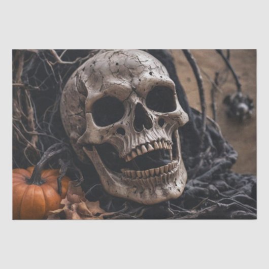 ハロウィンのドクロと魔法 薄葉紙 (正面)