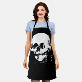 ハロウィンのドクロの鏡像の女性 エプロン