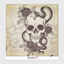 ハロウィンのドクロ柄ステッカー