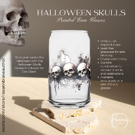ハロウィンのドクロ デザイン ドリンクウェア セット ガラス缶