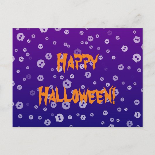 ハロウィンのドクロ ポストカード (正面)
