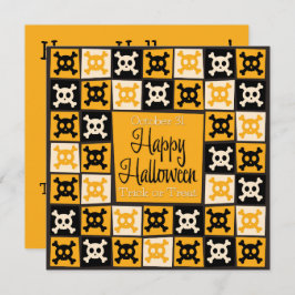 ハロウィンのドクロ モザイク 招待状