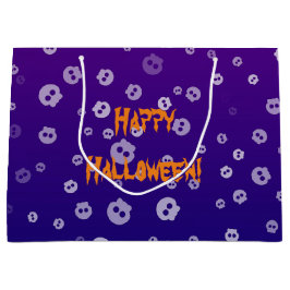 ハロウィンのドクロ ラージペーパーバッグ