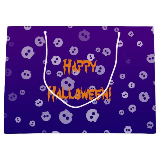 ハロウィンのドクロ ラージペーパーバッグ (正面)