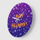 ハロウィンのドクロ ラージ壁時計 (傾斜)