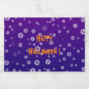 ハロウィンのドクロ リキュールボトルラベル