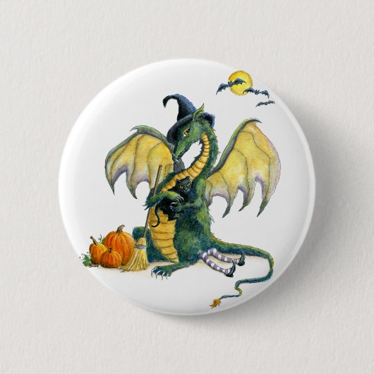 ハロウィンのドラゴンピン 缶バッジ (正面)
