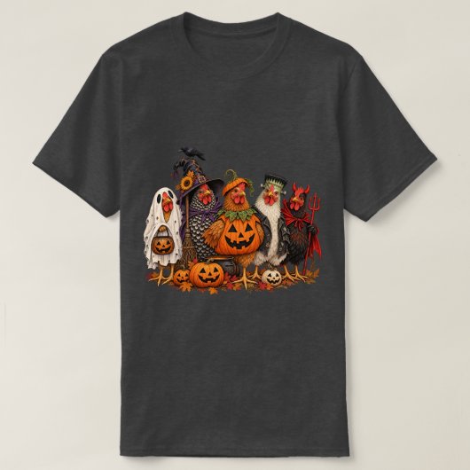 ハロウィンのニワトリ Tシャツ (デザイン正面)