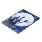 ハロウィンのノート、月の人、魔法使い ノートブック (左側)