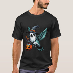 ハロウィンのハチドリの幽霊のお菓子入れ Tシャツ