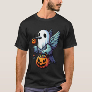 ハロウィンのハチドリの幽霊のお菓子入れ Tシャツ