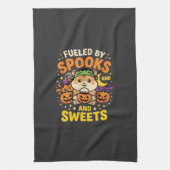 ハロウィンのハムスターはおばけとお菓子で元気_1 キッチンタオル (縦)