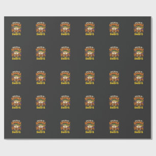 ハロウィンのハムスターはおばけとお菓子で元気_1 ラッピングペーパー