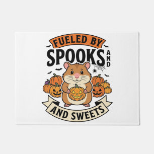 ハロウィンのハムスターはおばけに操られる 面白い かわいい_1 ドアマット