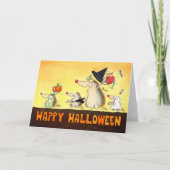 ハロウィンのハリネズミのご挨拶 カード (正面)