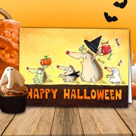 ハロウィンのハリネズミのご挨拶 カード