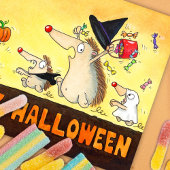 ハロウィンのハリネズミ ポストカード
