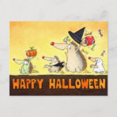 ハロウィンのハリネズミ ポストカード (正面)