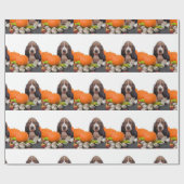 ハロウィンのバセットハウンド犬の包装紙 ラッピングペーパー (フラット)