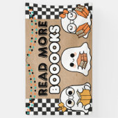 ハロウィンのバナー 学校 図書館 教室 ゴースト 横断幕 (縦)