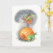 ハロウィンのバニーの妖精カード カード (黄色い花)