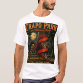 ハロウィンのバーリントンアイオワ州のスケルトン達 クラポパーク Tシャツ (正面)