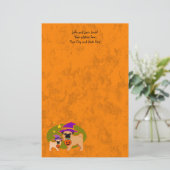 ハロウィンのパグ 便箋 (スタンド正面)