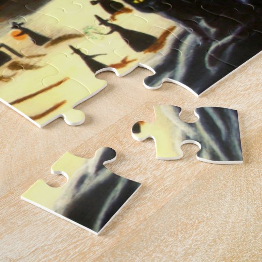 ハロウィンのパズル、魔法使いはハロウィンの間準備します ジグソーパズル (側面)