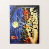 ハロウィンのパズル、魔法使いはハロウィンの間準備します ジグソーパズル (縦)