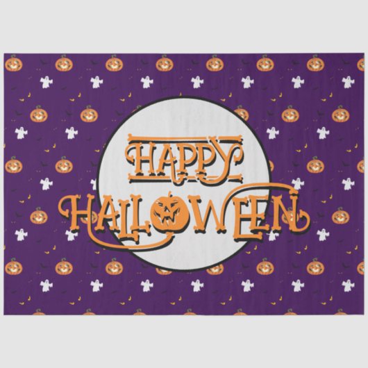 ハロウィンのパターンとメッセージ 薄葉紙 (正面)